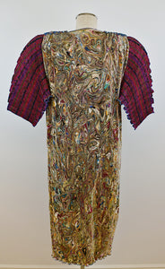 1980’s | Ellen Hauptli | Marbled & Plaid Pleated Dress