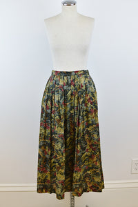 1980’s | Bleu Blanc Rouge | Autumnal Floral Maxi Skirt
