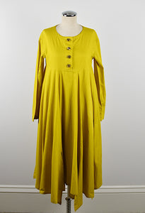 1990's | Romeo Gigli | Mustard Yellow Cotton Dress