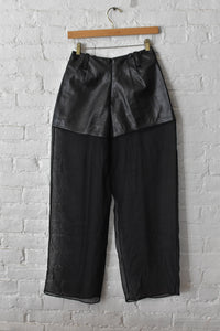 1990's | Gemma Kahng | Leather and Silk Pants