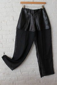 1990's | Gemma Kahng | Leather and Silk Pants
