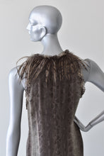 Load image into Gallery viewer, Moschino Jeans | Sheer Silk Snake Print Feather Dress
