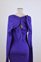 Load image into Gallery viewer, 1990’s | Romeo Gigli | Purple Jersey Dress with a Tie Back
