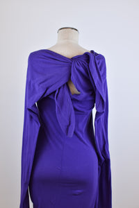 1990’s | Romeo Gigli | Purple Jersey Dress with a Tie Back