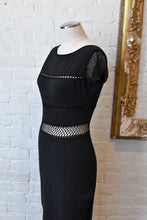 Load image into Gallery viewer, 1990’s | Vivienne Tam | Black Maxi Dress with Crochet Cut Outs
