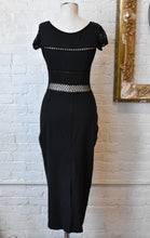 Load image into Gallery viewer, 1990’s | Vivienne Tam | Black Maxi Dress with Crochet Cut Outs
