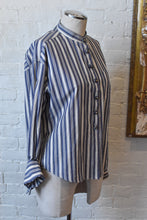 Load image into Gallery viewer, 1990&#39;s | Romeo Gigli | Blue and White Button Down with Decorative Buttons

