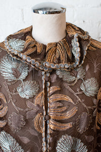 1980's | Adolfo | Ornate Silk Blouse