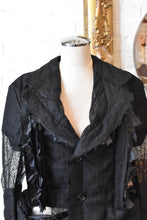 Load image into Gallery viewer, Comme Des Garçons | Distressed Lace and Pinstripe Blazer
