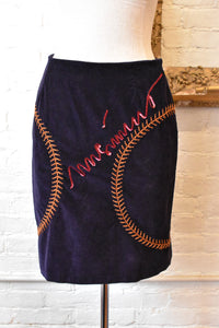 1990's | Moschino Jeans | Corduroy Baseball Skirt