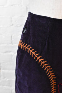 1990's | Moschino Jeans | Corduroy Baseball Skirt