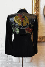 Load image into Gallery viewer, 1990&#39;s | Iceberg | Velvet Jacket with Sequins and Cartoon Cars
