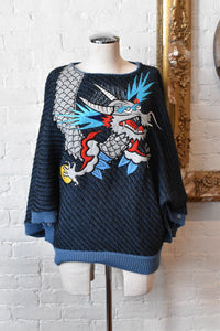 1980’s | Kansai Yamamoto | Dolman Sleeve Dragon Sweater