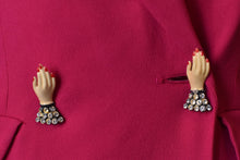 Load image into Gallery viewer, 1990’s | Lolita Lempicka | Magenta Blazer with Novelty Hand Buttons
