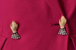 1990’s | Lolita Lempicka | Magenta Blazer with Novelty Hand Buttons