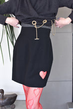 Load image into Gallery viewer, 1990’s | Black Mini Skirt with Heart Cut Out
