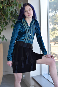 1990's | Laura Biagiotti | Wool Skirt with Tassels