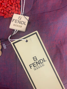 Y2K | Fendi | Purple Linen Dress with Beaded Details