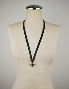 1990's | Todd Oldham|  Pewter Heart Pendant Necklace