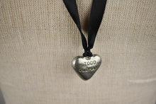 Load image into Gallery viewer, 1990&#39;s | Todd Oldham|  Pewter Heart Pendant Necklace
