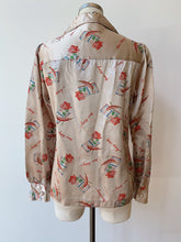 Load image into Gallery viewer, 1970&#39;s | Bouncing Bertha&#39;s Banana Blanket | &quot;Dear Diary&quot; Blouse
