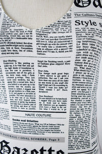 1990's | John Galliano | Newspaper Print Top