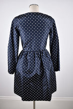 Load image into Gallery viewer, 1995 | Pierre Balmain | Navy and White Polka Dot Dress
