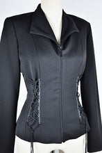 Load image into Gallery viewer, 1990’s | Cache | Blazer with Corset Lacing and Rhinestone Detail
