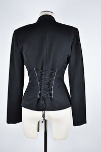 1990’s | Cache | Blazer with Corset Lacing and Rhinestone Detail