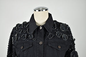 Krizia | Black Denim Jacket with Embellishments
