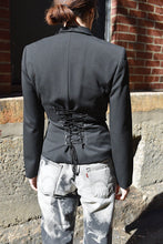 Load image into Gallery viewer, 1990’s | Cache | Blazer with Corset Lacing and Rhinestone Detail
