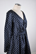 Load image into Gallery viewer, 1995 | Pierre Balmain | Navy and White Polka Dot Dress

