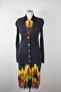 1990's | Jean Paul Gaultier | Mesh Dress with Attached Sweater
