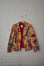 Load image into Gallery viewer, Moschino Jeans | Psychedelic Floral Print Jacket with Brass Chain Closure
