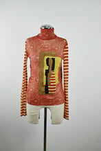 Load image into Gallery viewer, 1990&#39;s | Jean Paul Gaultier | Mesh Turtleneck with a Jungle Print and Abstract Figure
