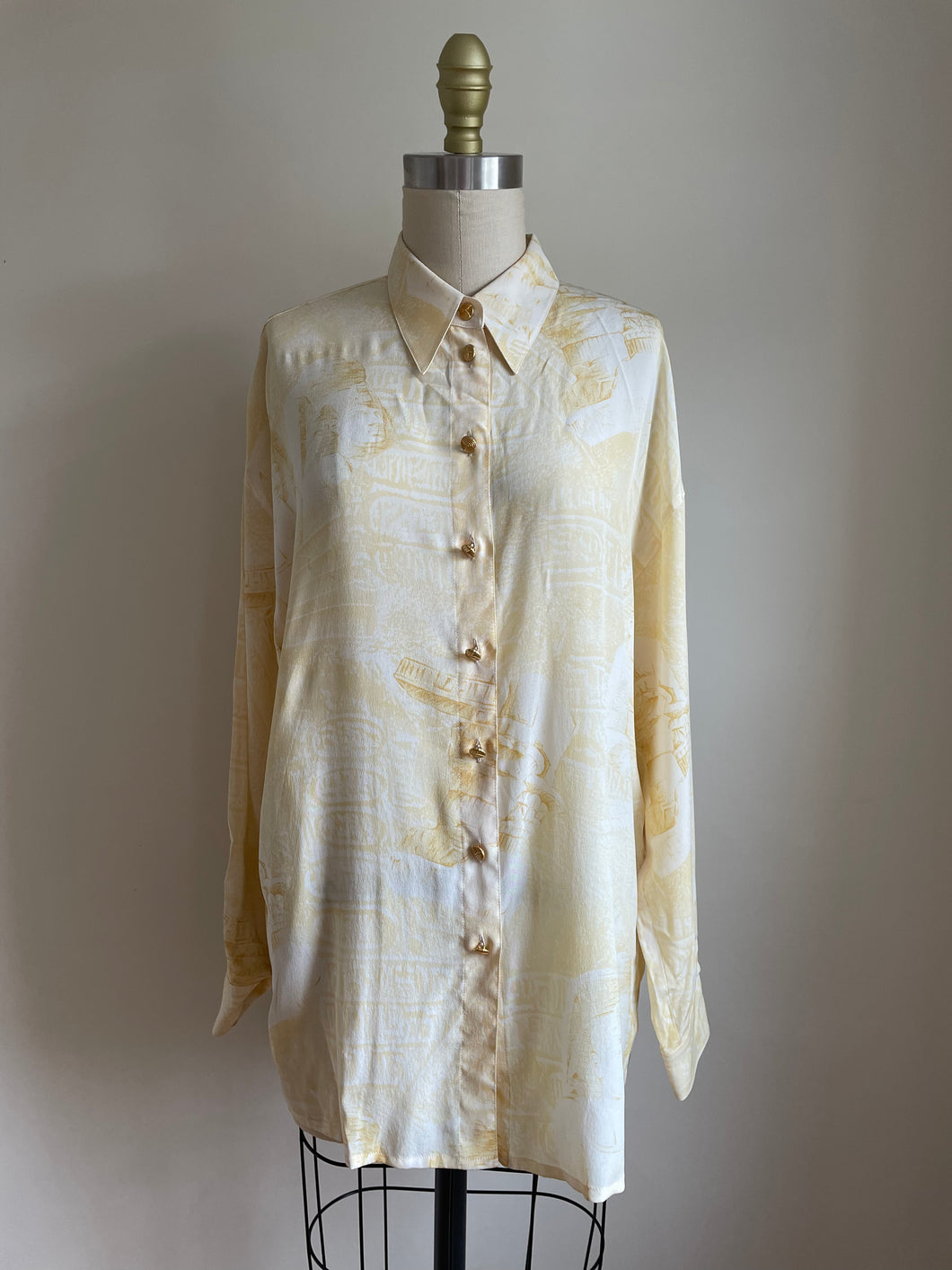 1990’s | Escada | Egyptian Print Silk Shirt