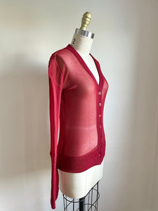 Jean Paul Gaultier Red Mesh Cardigan