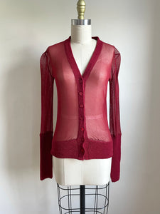 Jean Paul Gaultier Red Mesh Cardigan