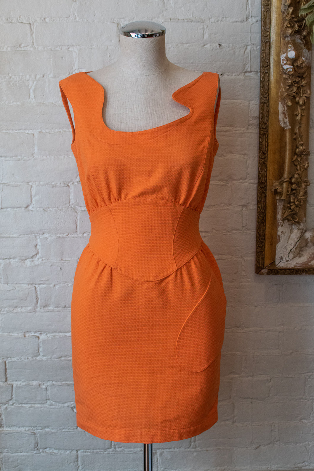 1990’s | Thierry Mugler | Orange Asymmetrical Dress
