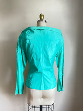 Load image into Gallery viewer, 1990’s | Claude Montana | Aqua Blouse
