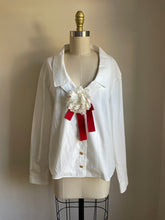 Load image into Gallery viewer, Gucci | White Blouse with Flower Brooch

