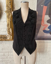 Load image into Gallery viewer, 1990’s | Vivienne Tam | Black Vest with Intricate Beading

